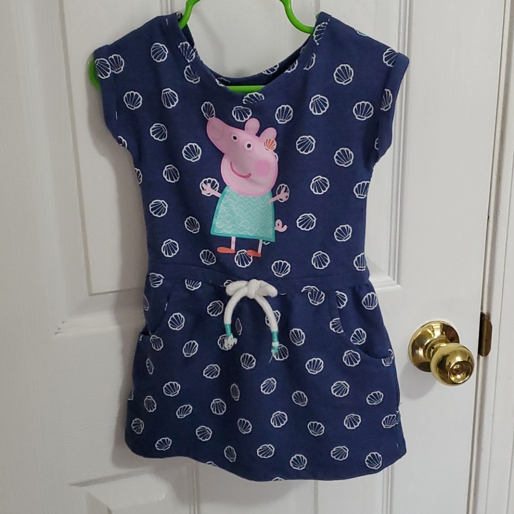 🐷2T Peppa Pig Seashell summer cotton bow dress